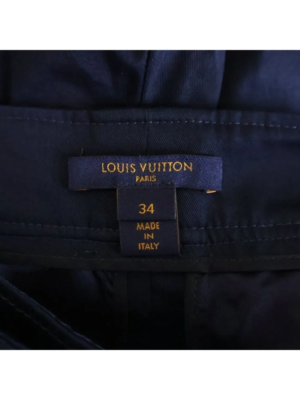 Louis Vuitton Bermuda Shorts Half Wide Cargo Pants Cotton Polyurethane Navy